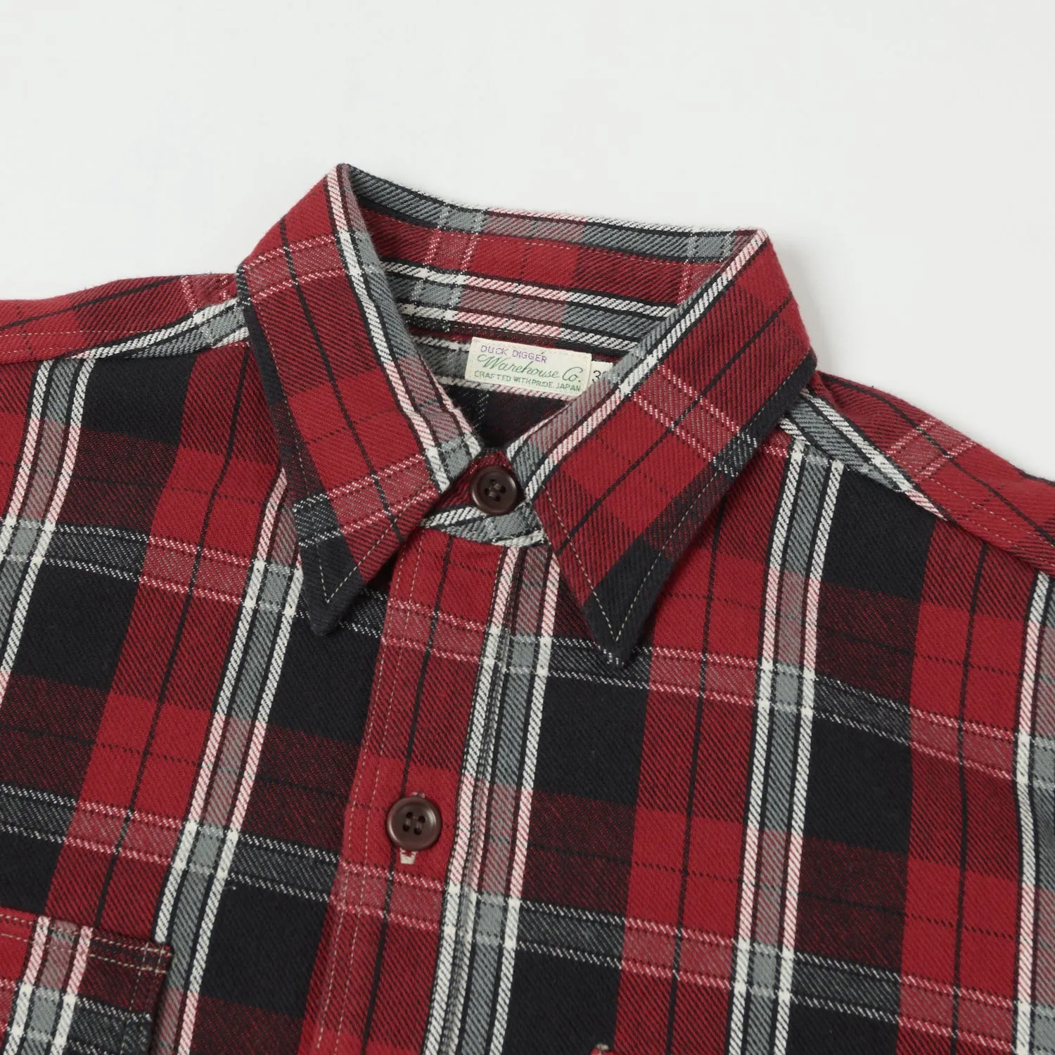 Warehouse & Co 3022 'G Pattern' Check Flannel Shirt - Red