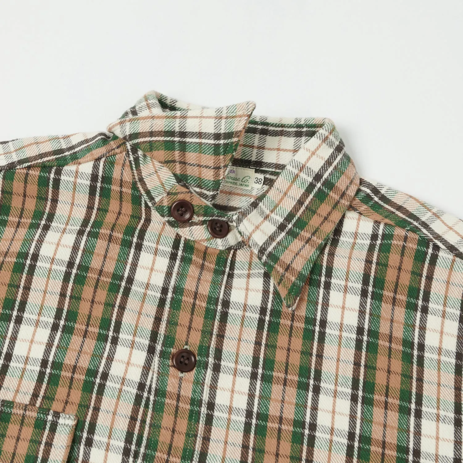 Warehouse & Co 3022 'H Pattern' Check Flannel Shirt - Salmon