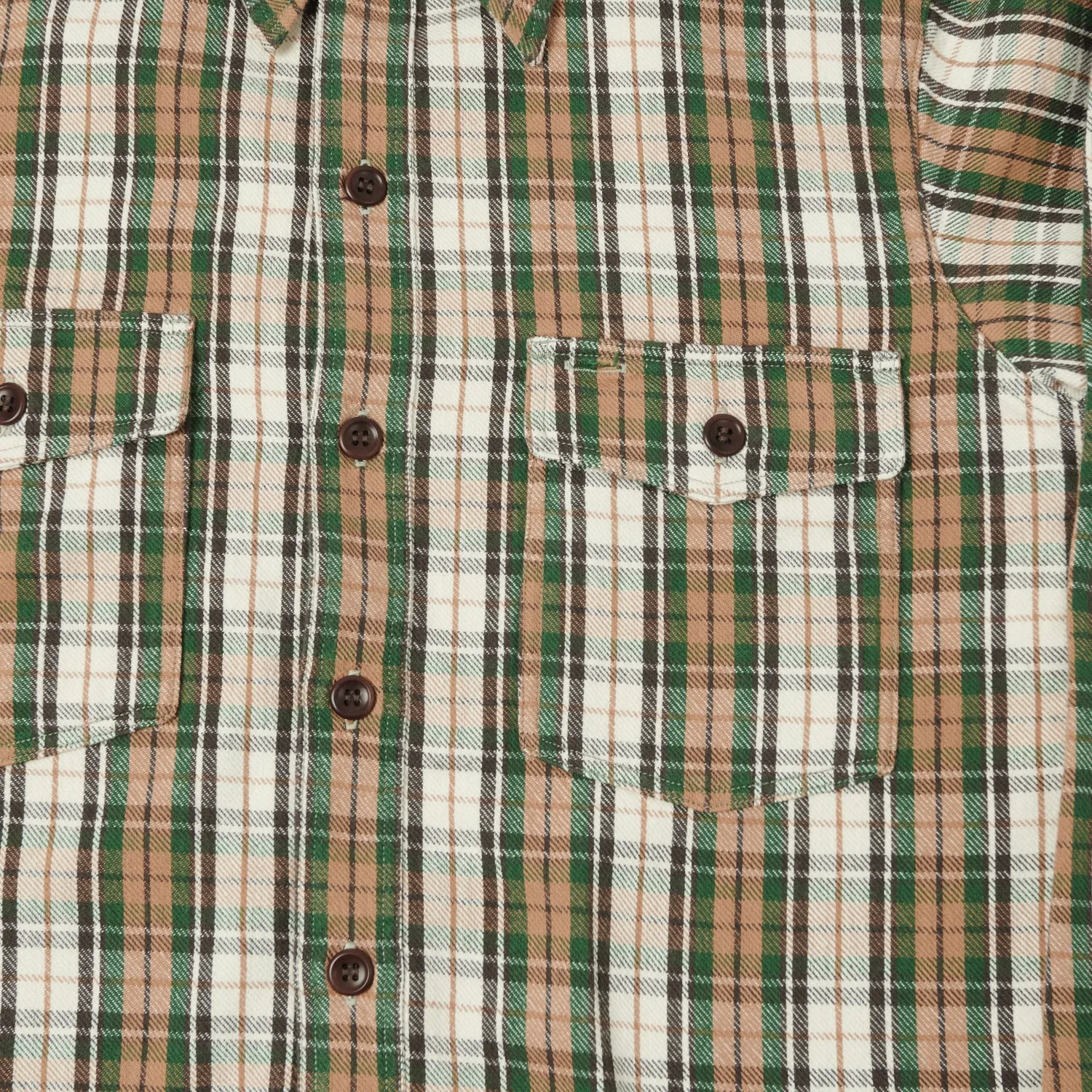 Warehouse & Co 3022 'H Pattern' Check Flannel Shirt - Salmon