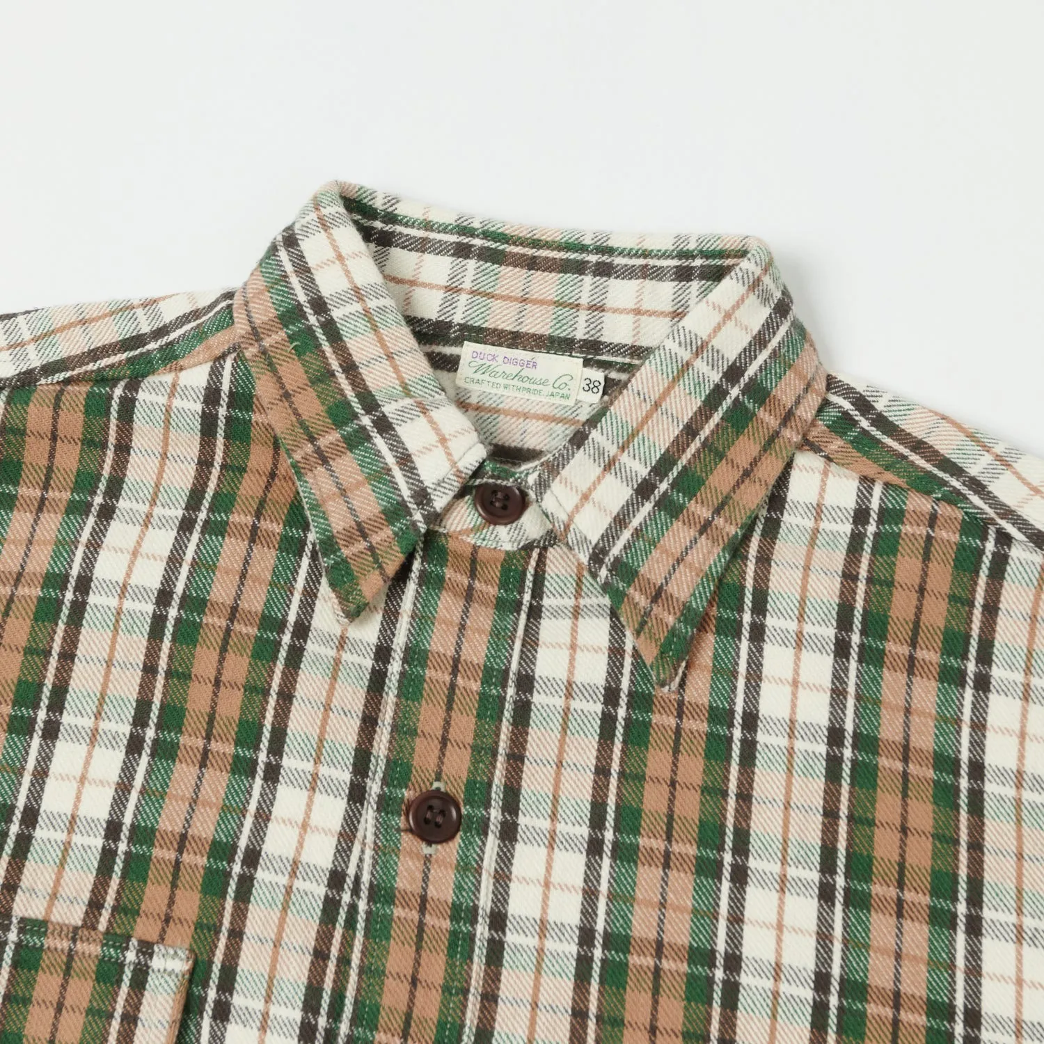 Warehouse & Co 3022 'H Pattern' Check Flannel Shirt - Salmon