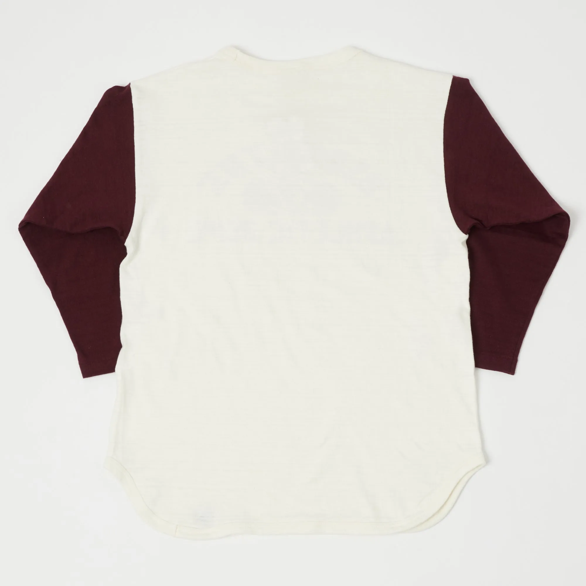 Warehouse & Co 4800 'Biscayne' Baseball Tee - Cream/Bordeaux