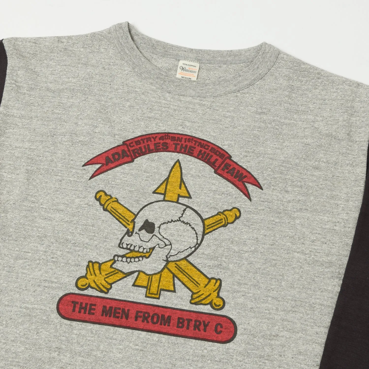 Warehouse & Co 4800 'Men From BTRY C' Baseball Tee - Heather Grey/Sumikuro