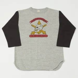 Warehouse & Co 4800 'Men From BTRY C' Baseball Tee - Heather Grey/Sumikuro
