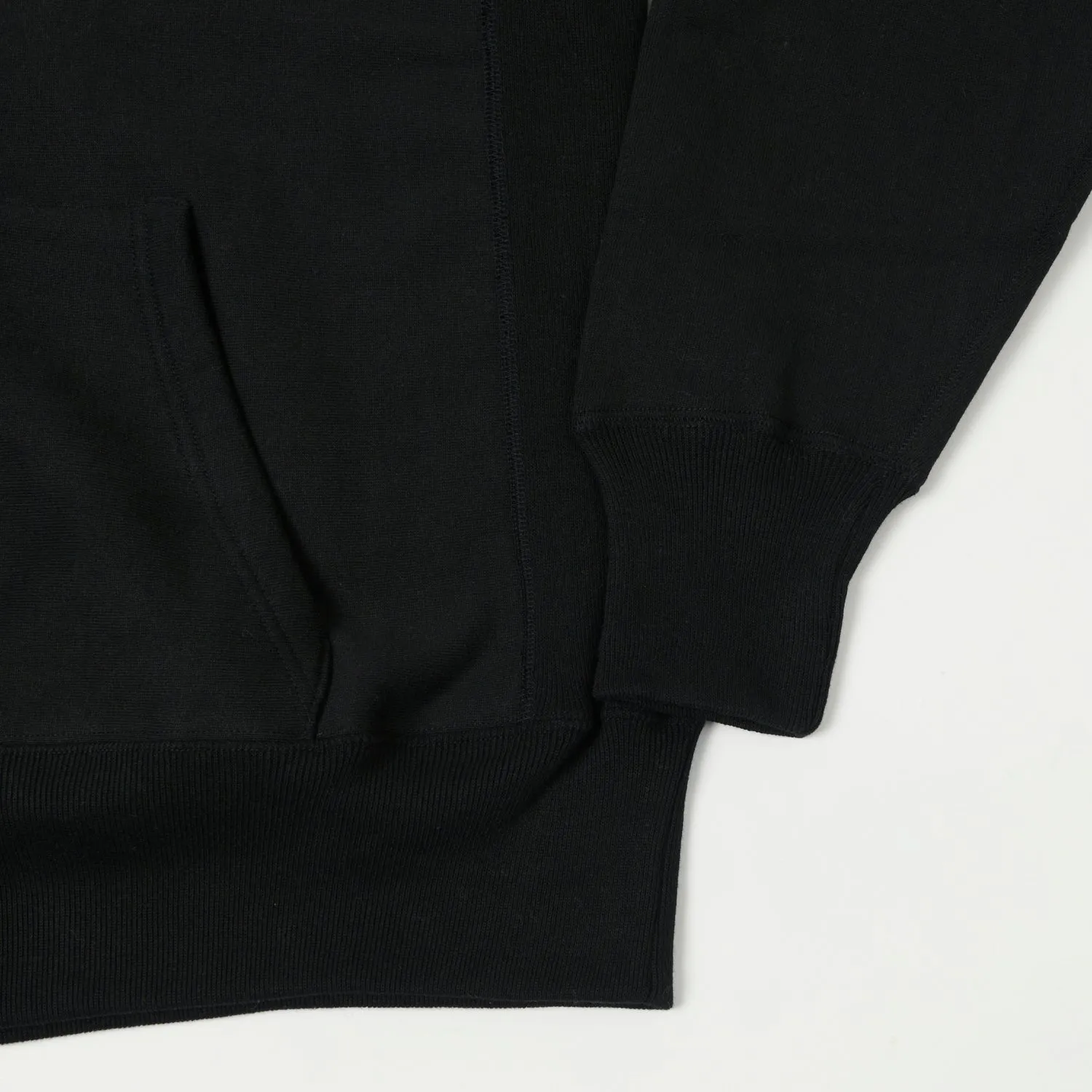 Warehouse & Co 484 Reverse Weave Hooded Sweatshirt - Black