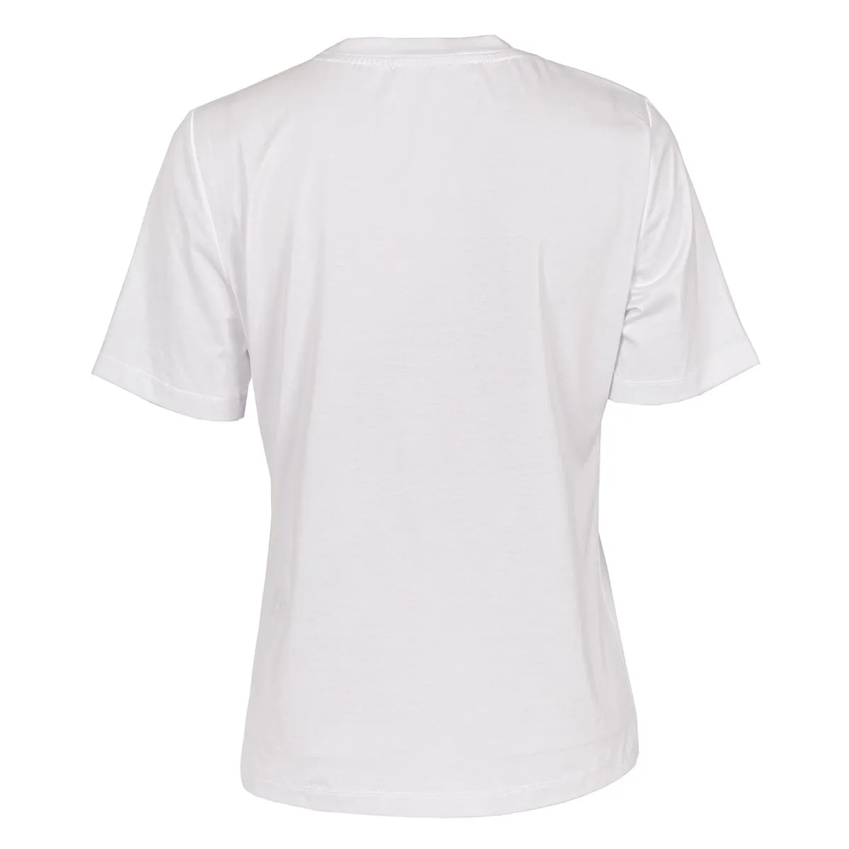 White crew neck short sleeve embroidered T-shirt