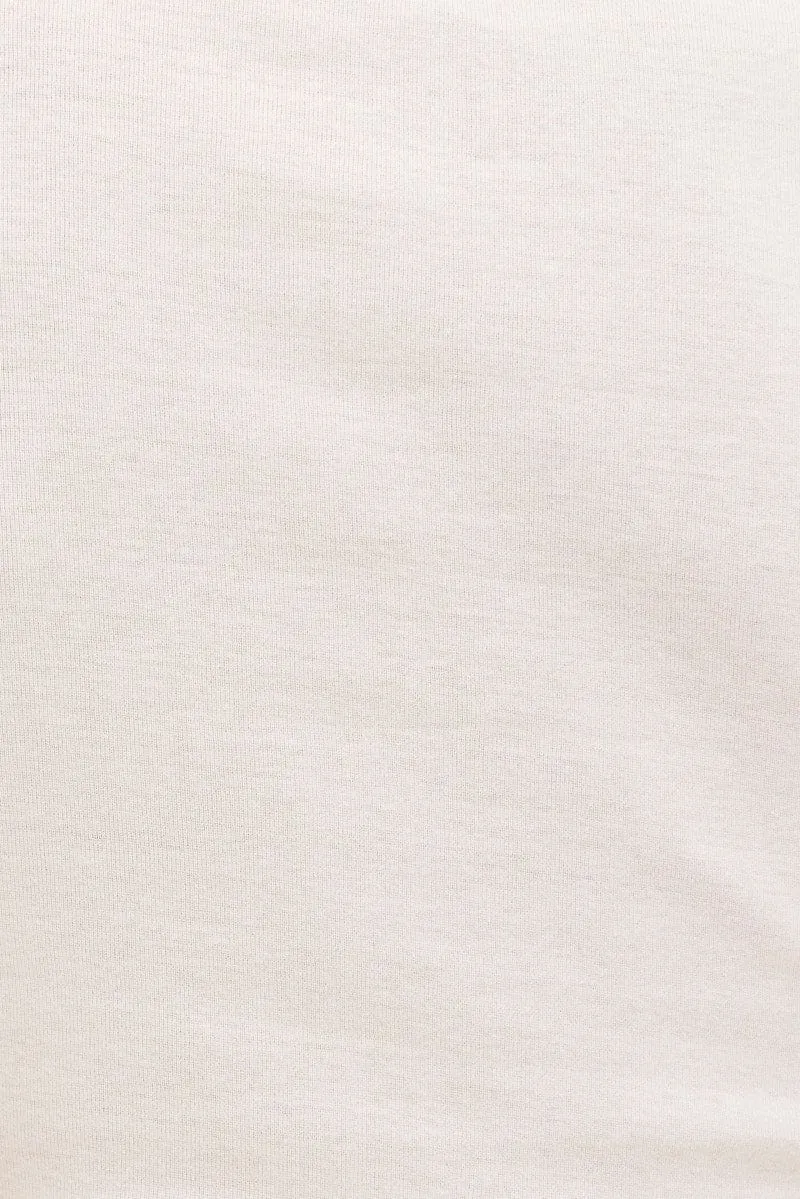 White Crop Drawstring Tee