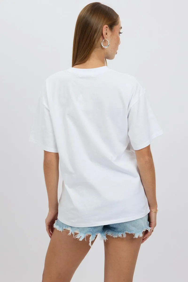 White Graphic Tee Short Sleeve