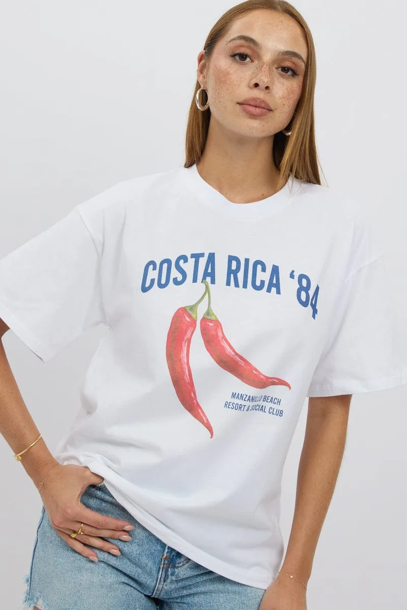 White Graphic Tee Short Sleeve