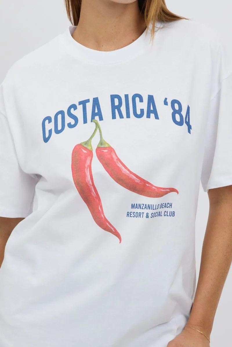 White Graphic Tee Short Sleeve