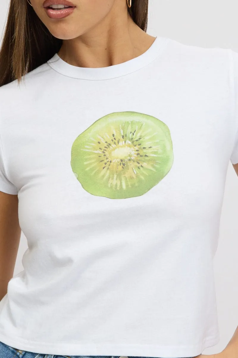 White Graphic Tee Short Sleeve