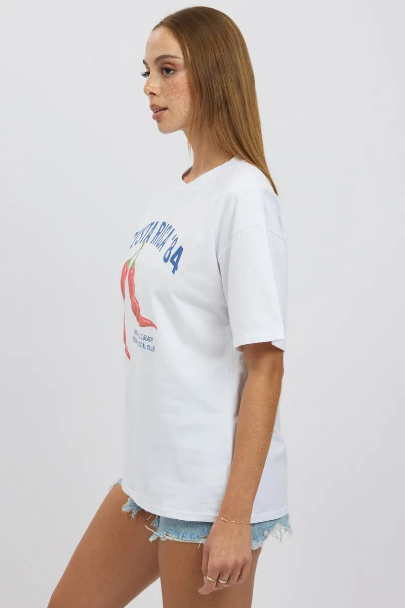 White Graphic Tee Short Sleeve