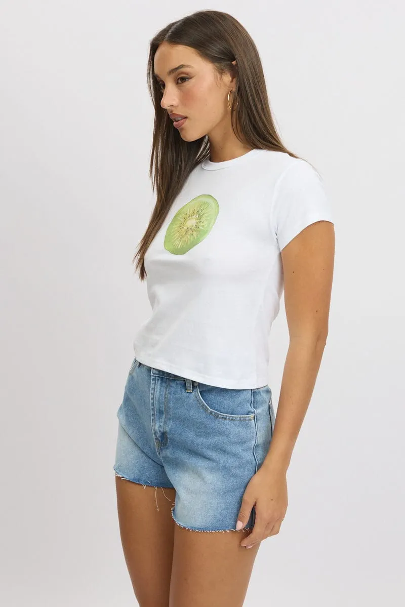 White Graphic Tee Short Sleeve