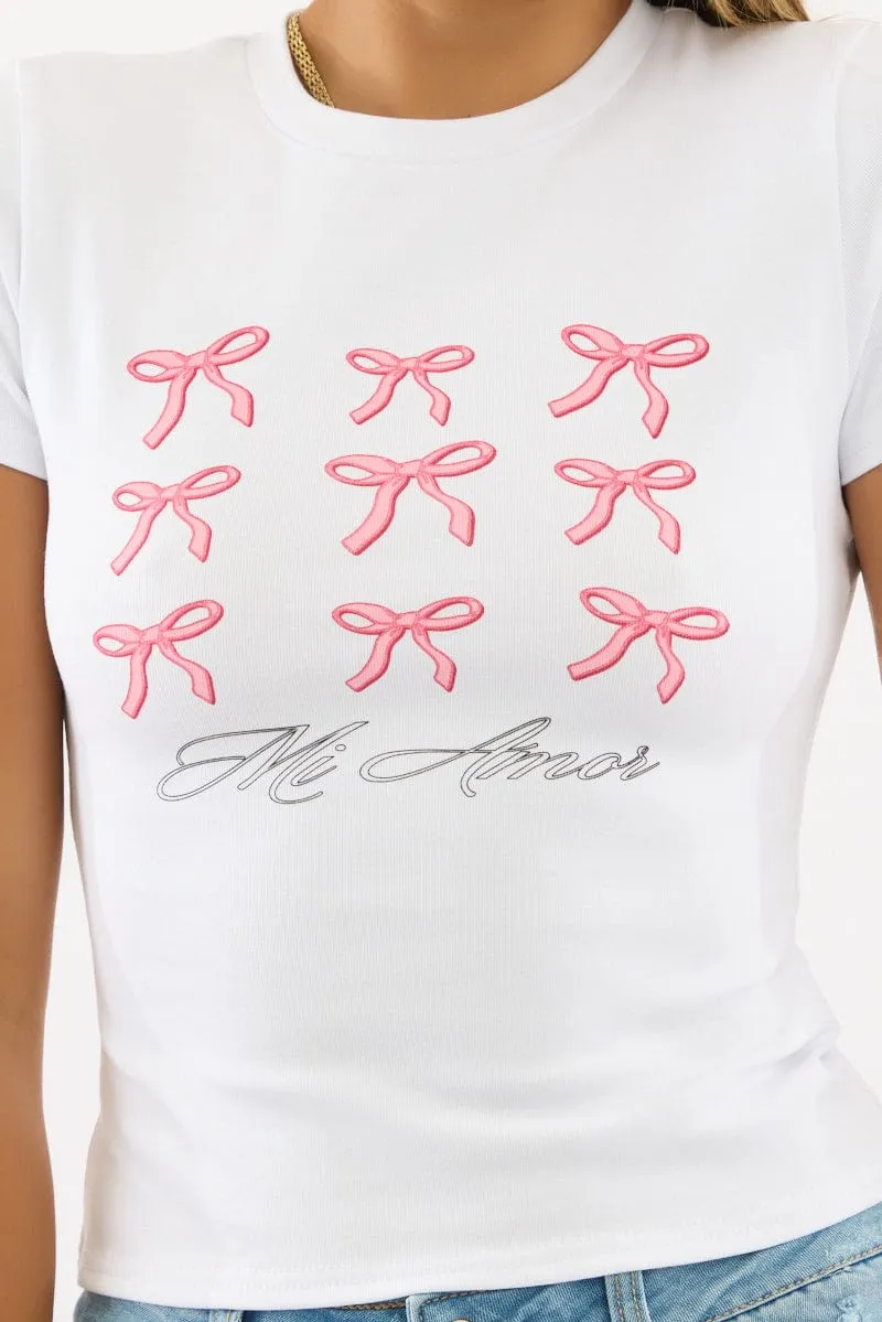 White Graphic Tee Short Sleeve