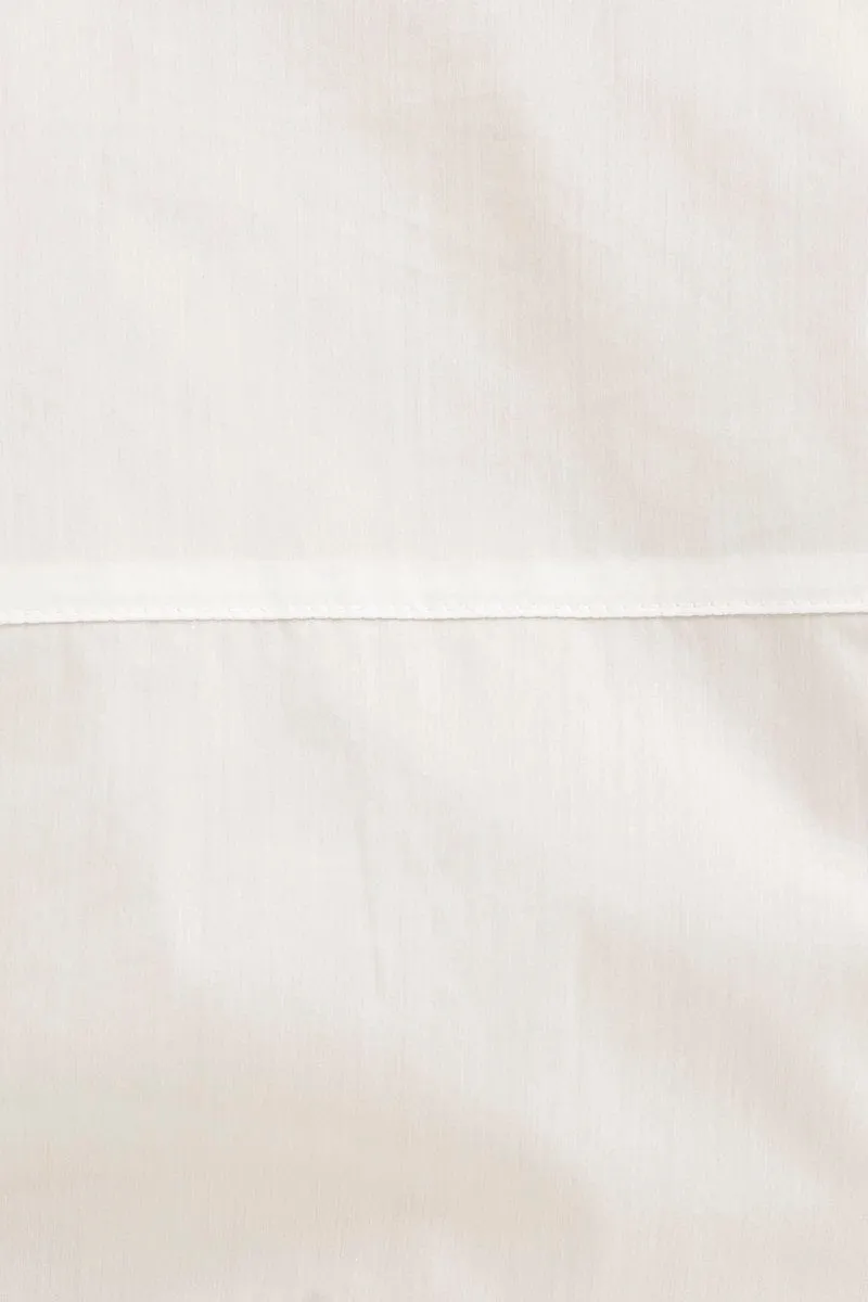 White Lace Trim Collar Long Sleeve Button Up Shirt