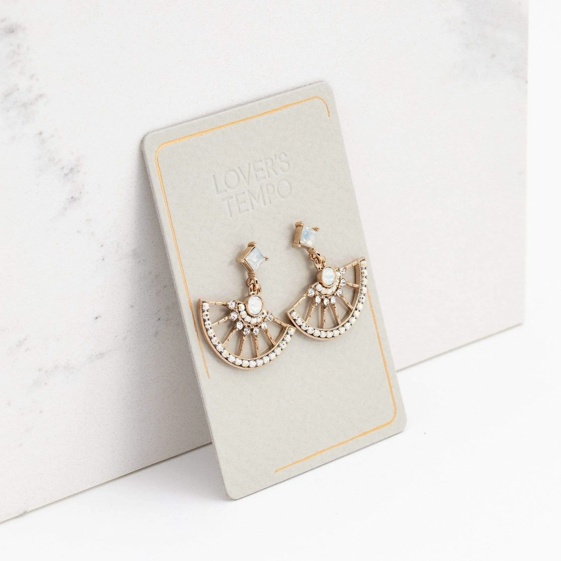 White Margot Drop Earrings