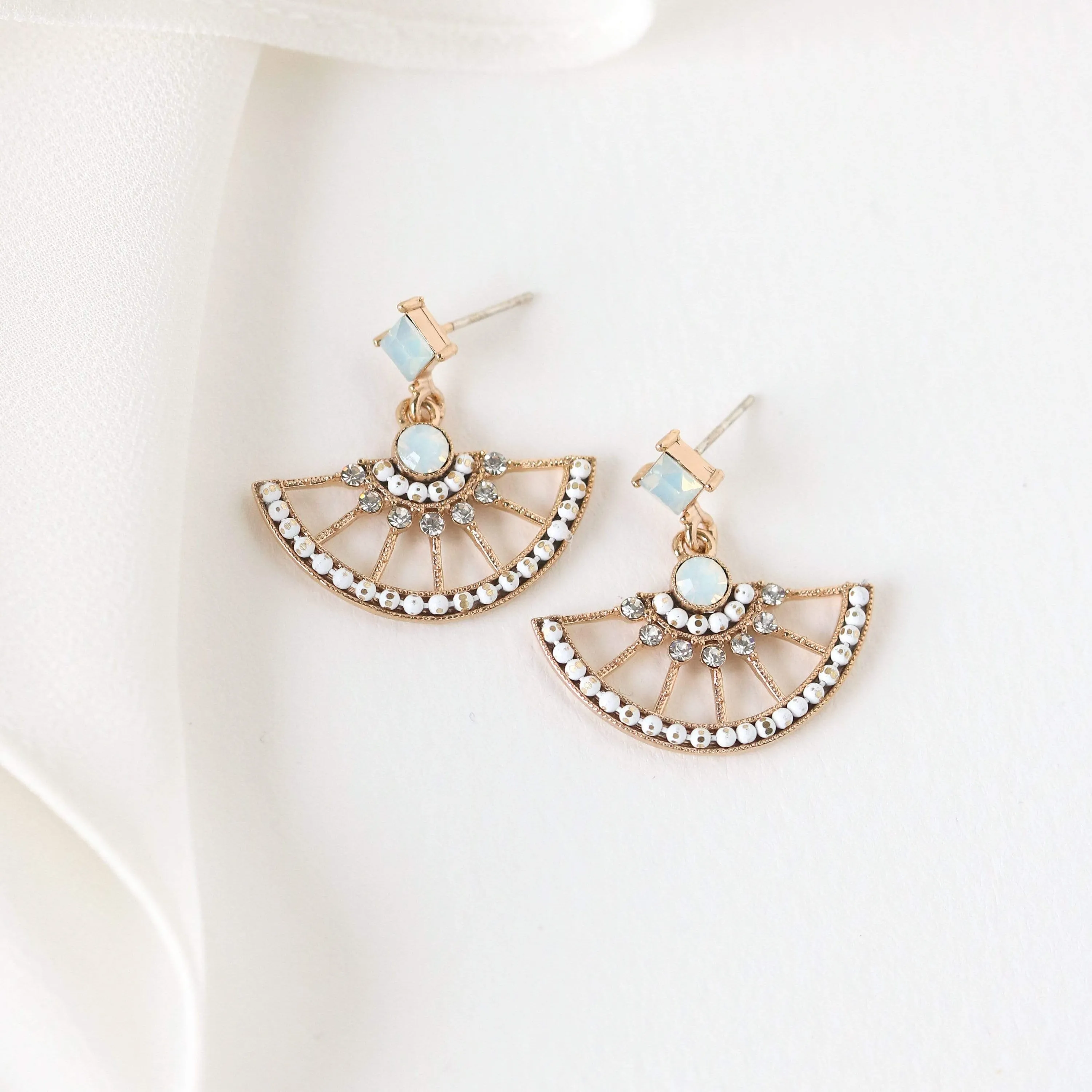 White Margot Drop Earrings