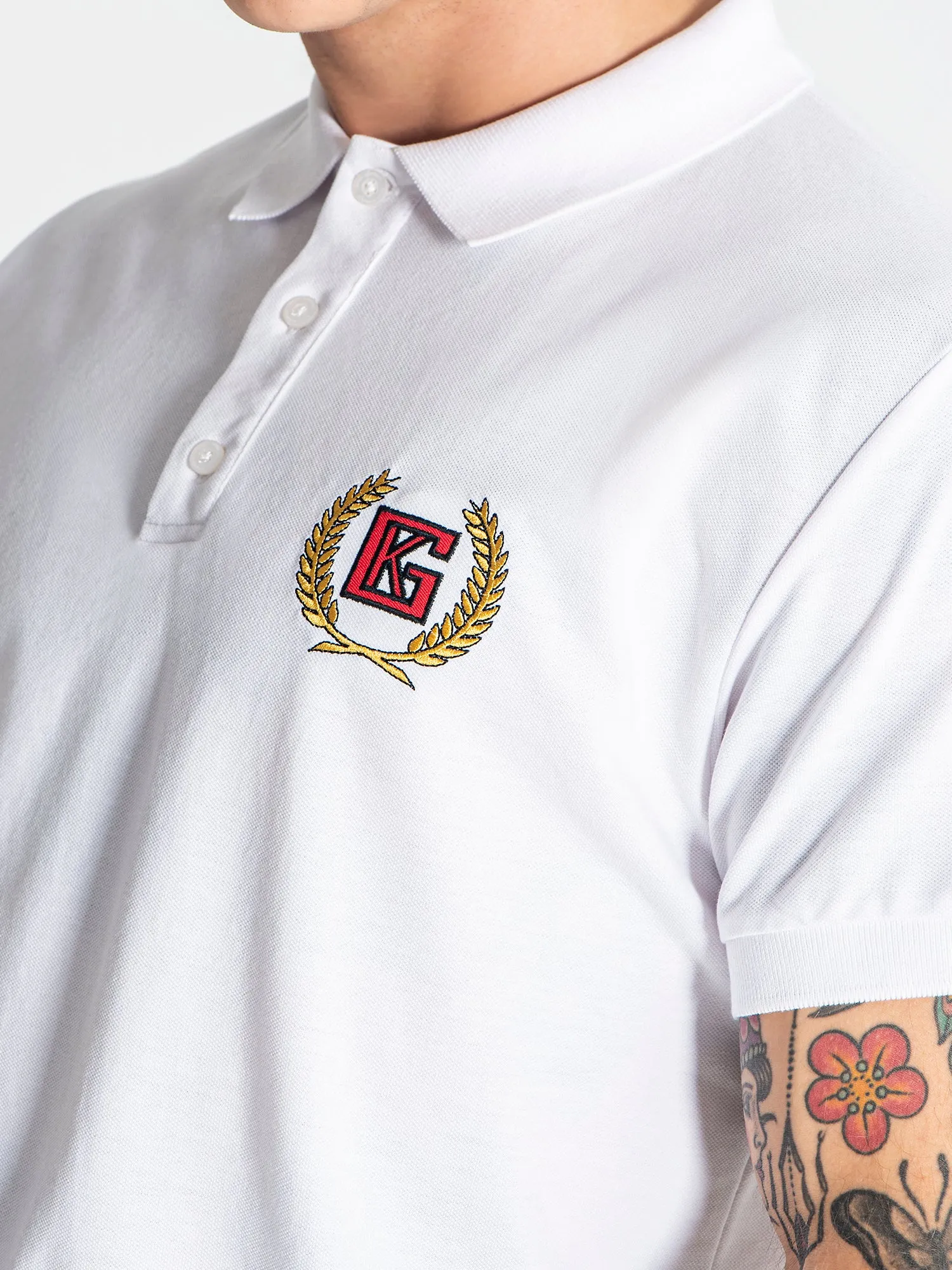 White Retro Polo