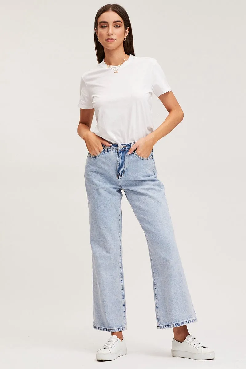White T Shirt Short Sleeve Crew Neck