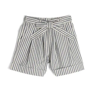 Wide Cuffed Short - Seersucker Stripe - Blue/Cream