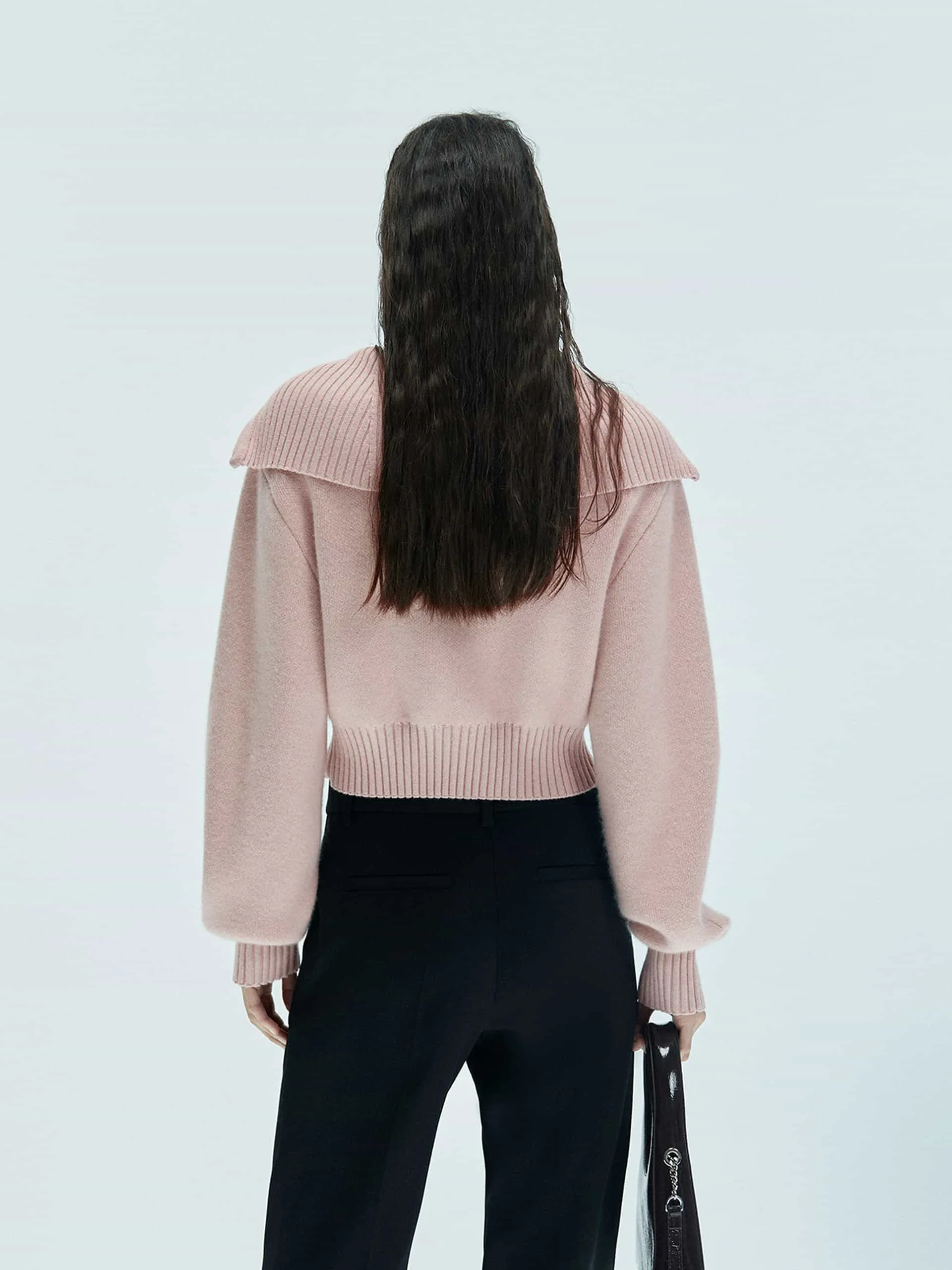 Wide Lapel Knitted Sweater