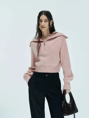 Wide Lapel Knitted Sweater