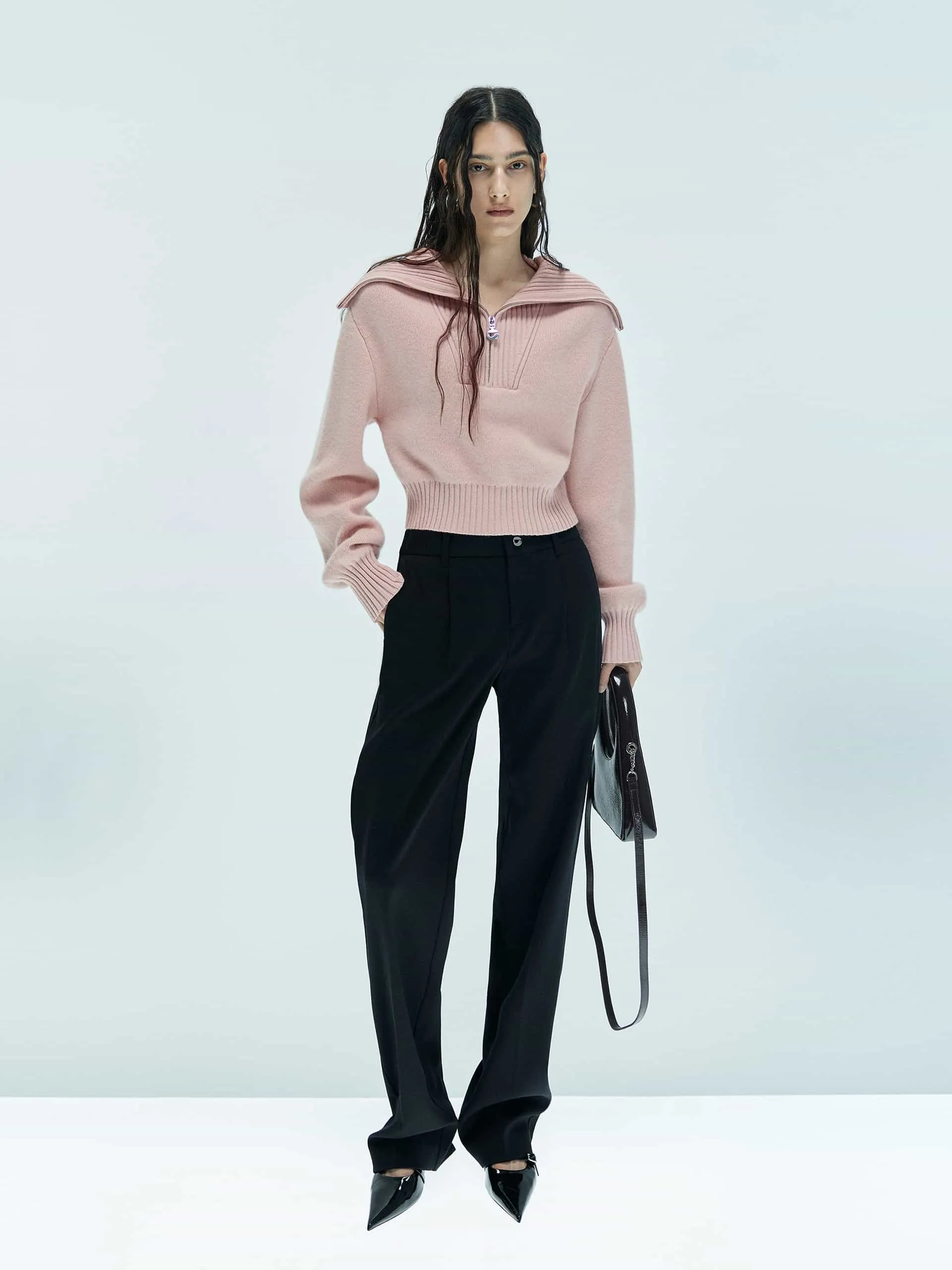 Wide Lapel Knitted Sweater