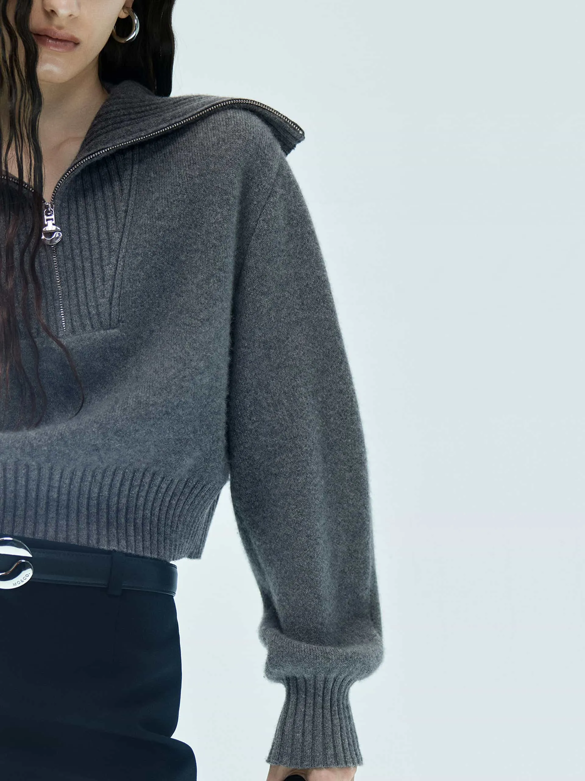 Wide Lapel Knitted Sweater