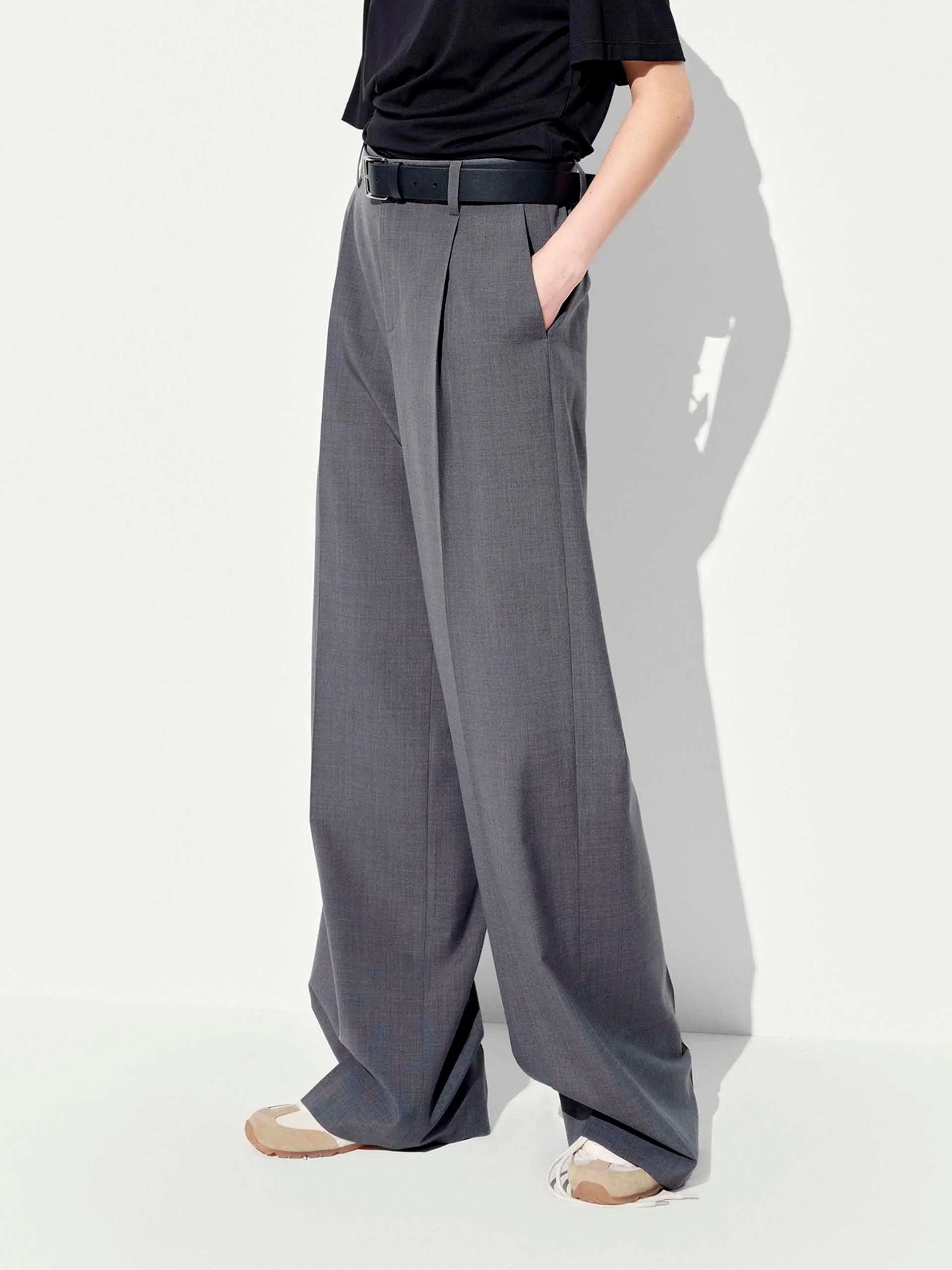 Wide-Leg Tailored Trousers