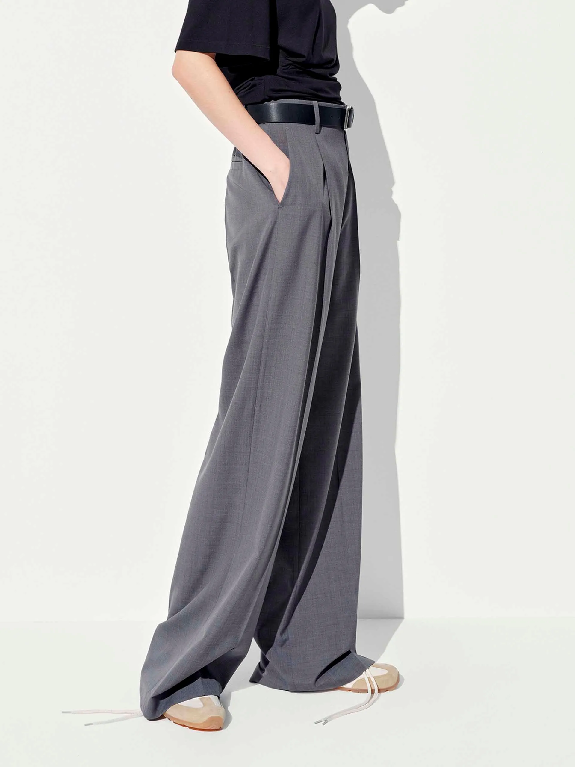 Wide-Leg Tailored Trousers