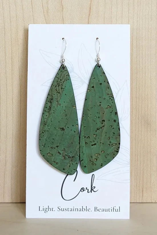Wing Shaped Cork Earrings