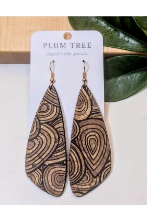 Wing Shaped Cork Earrings