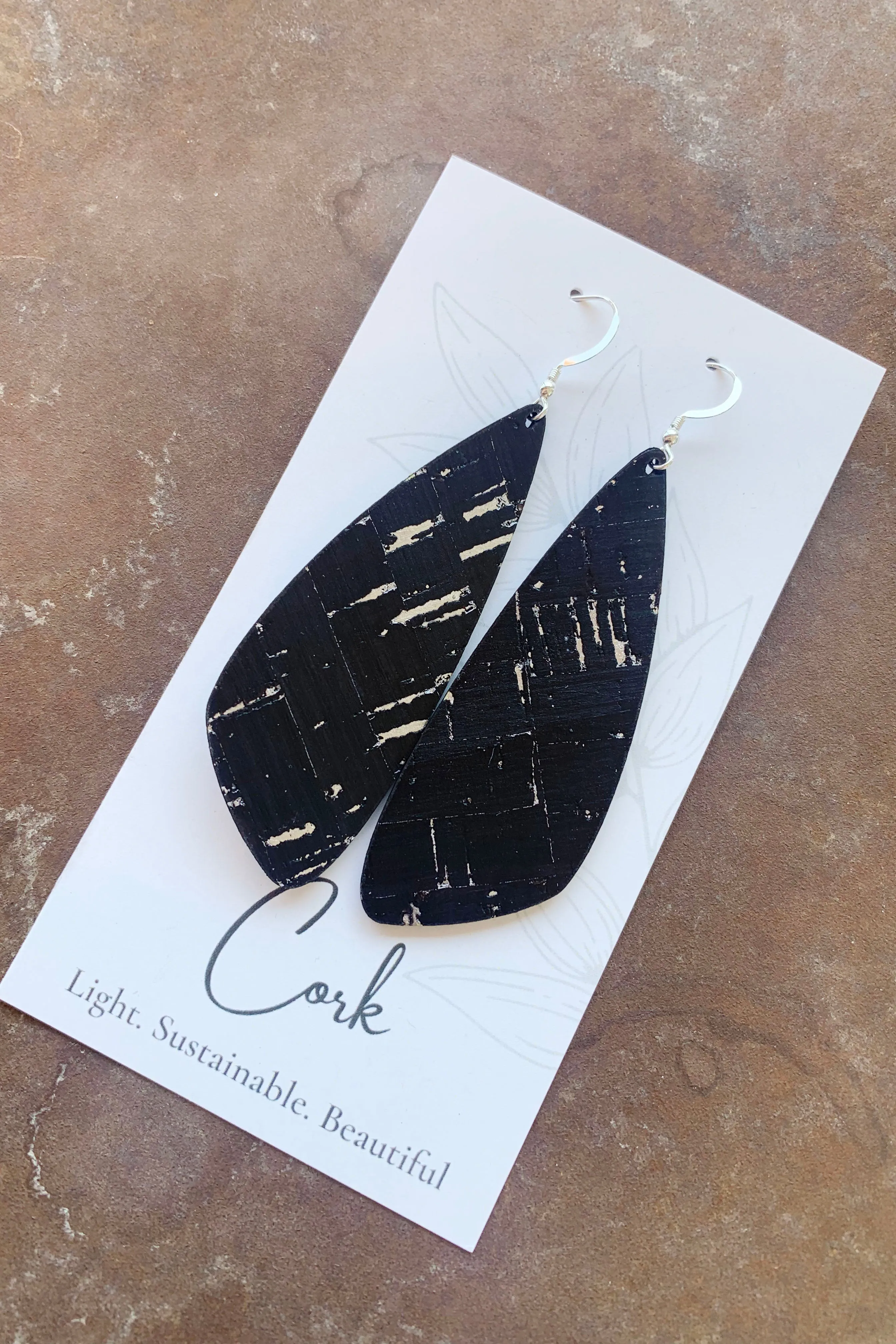 Wing Shaped Cork Earrings