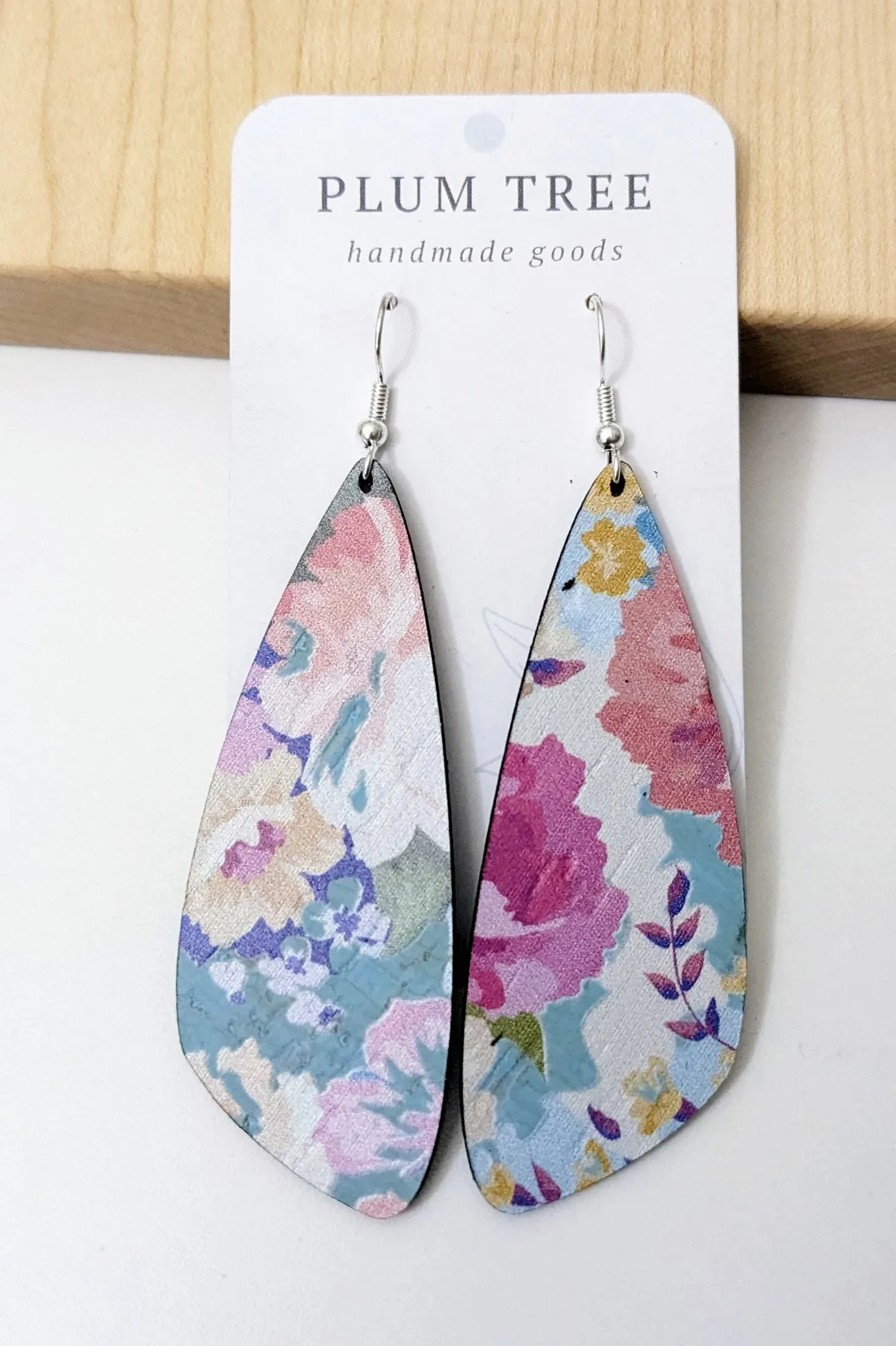 Wing Shaped Cork Earrings