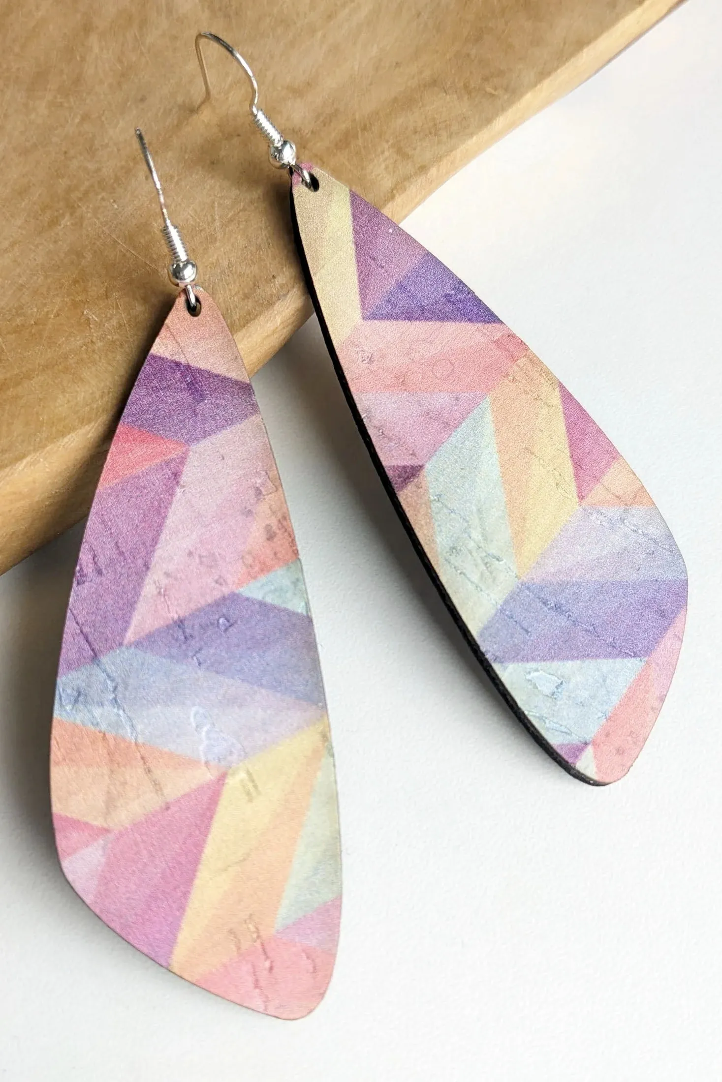 Wing Shaped Cork Earrings