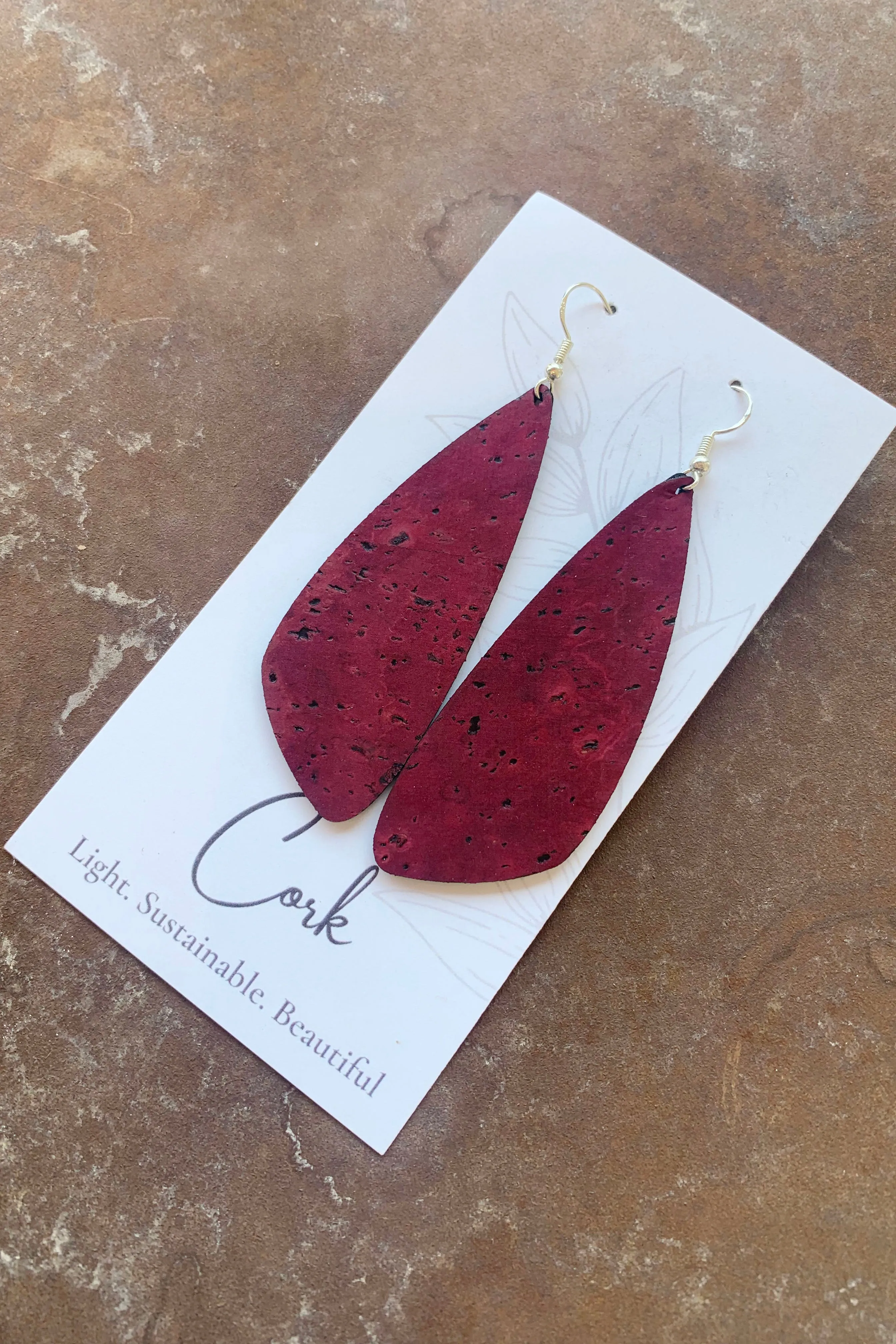Wing Shaped Cork Earrings