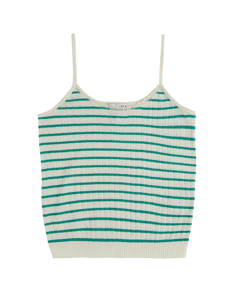 Women Top Stripe Haricot - قصيرة