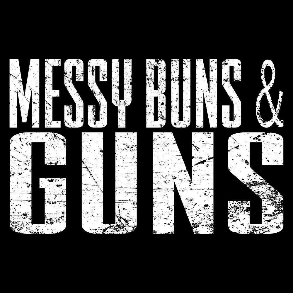 Women's Messy Buns & Guns Long Sleeve - Black