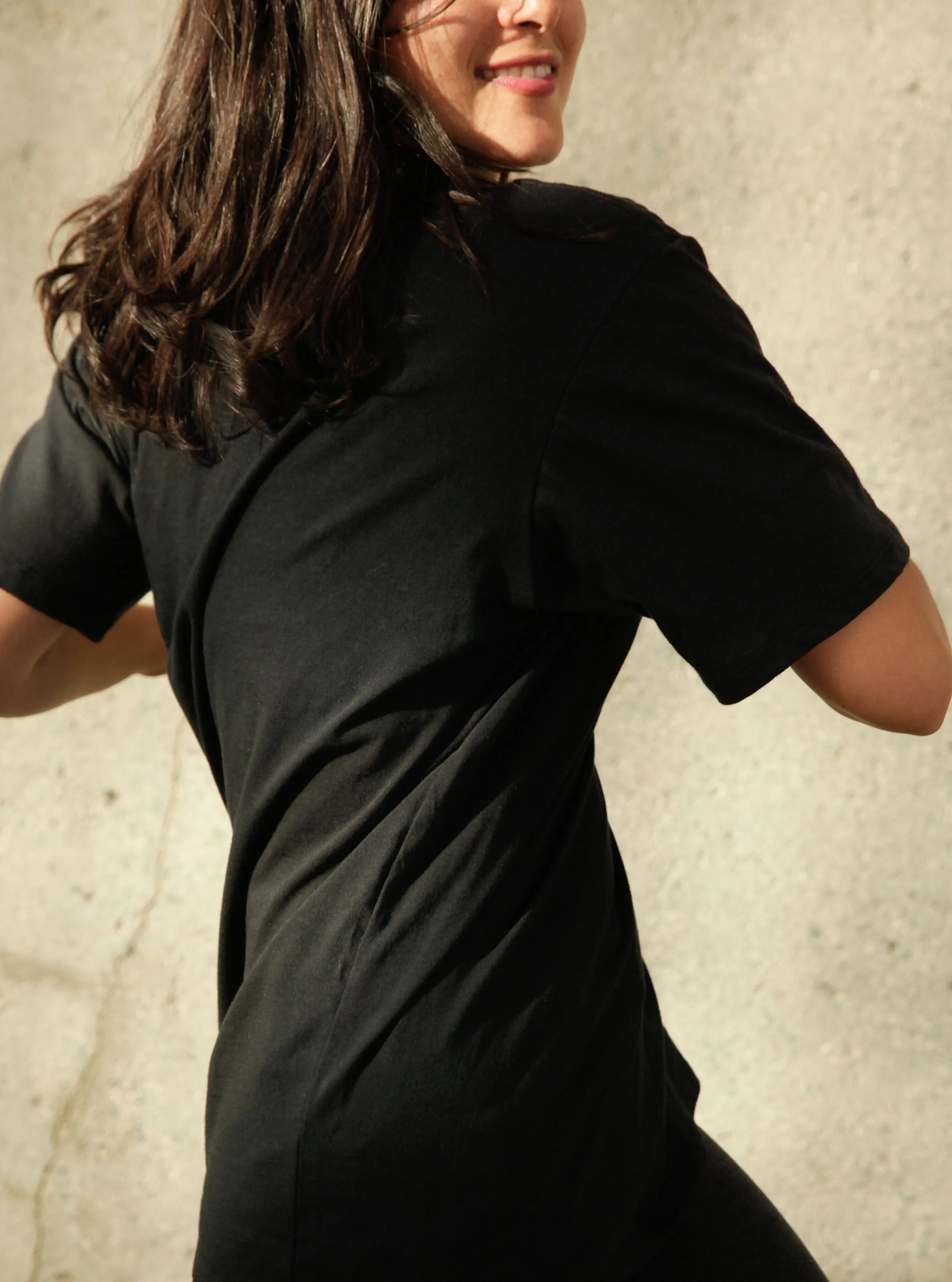 Women's Organic Unisex Style Crew Tee - Black