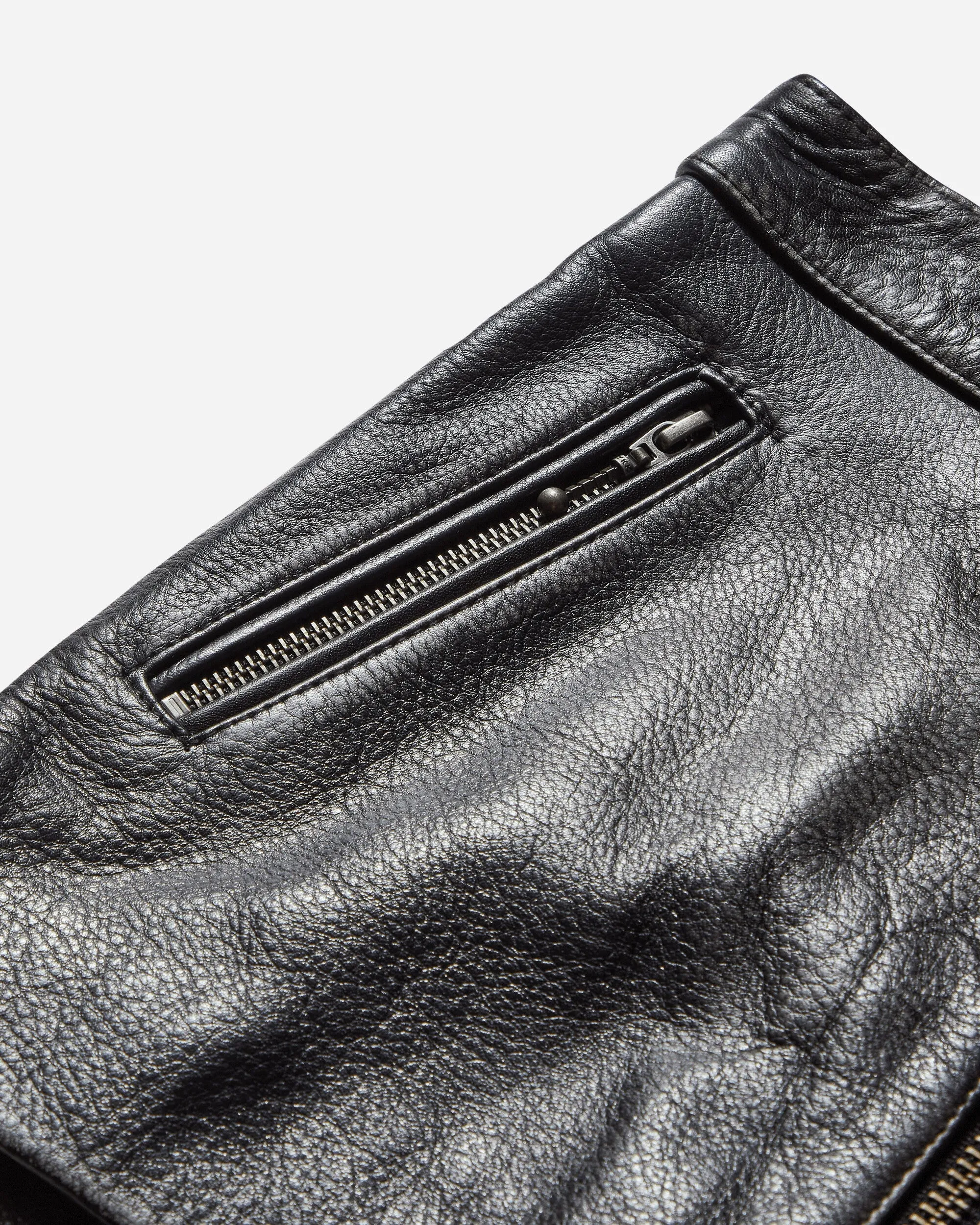 Women's Vintage Leather Skirt Jet Black