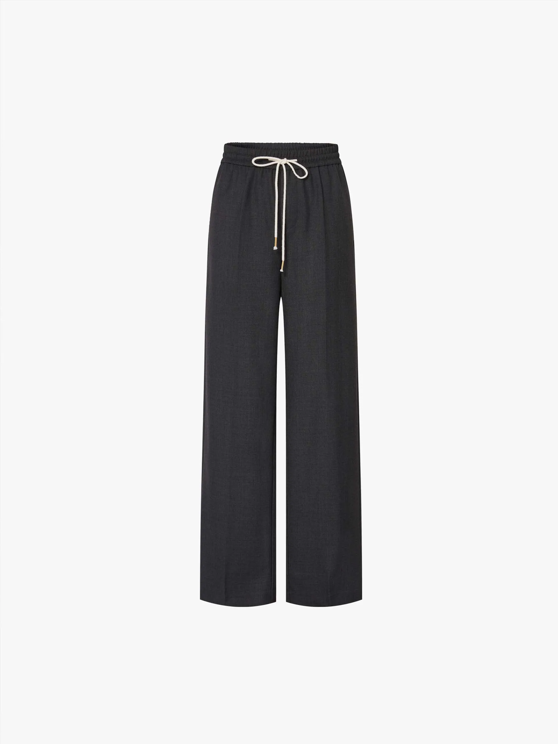 Wool Blend Drawstring Pants