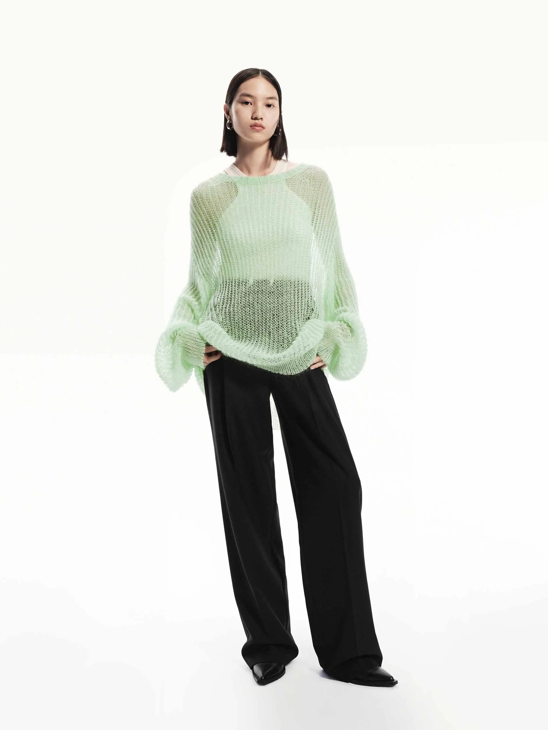 Wool Blend Drawstring Pants