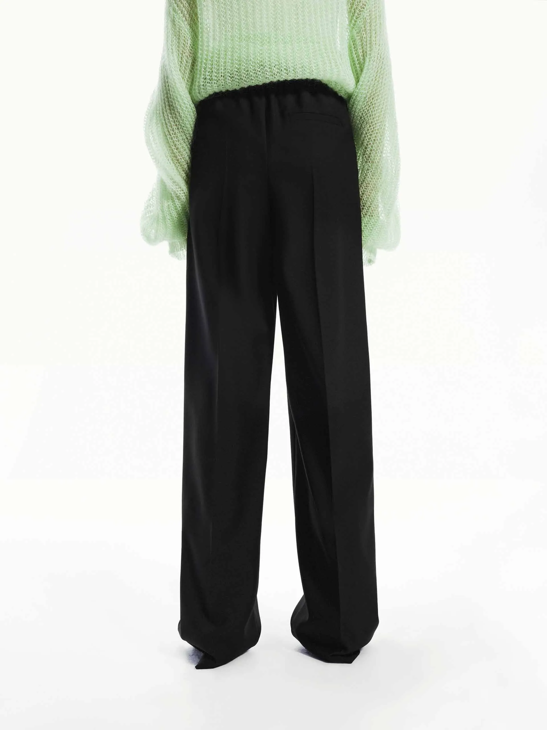 Wool Blend Drawstring Pants