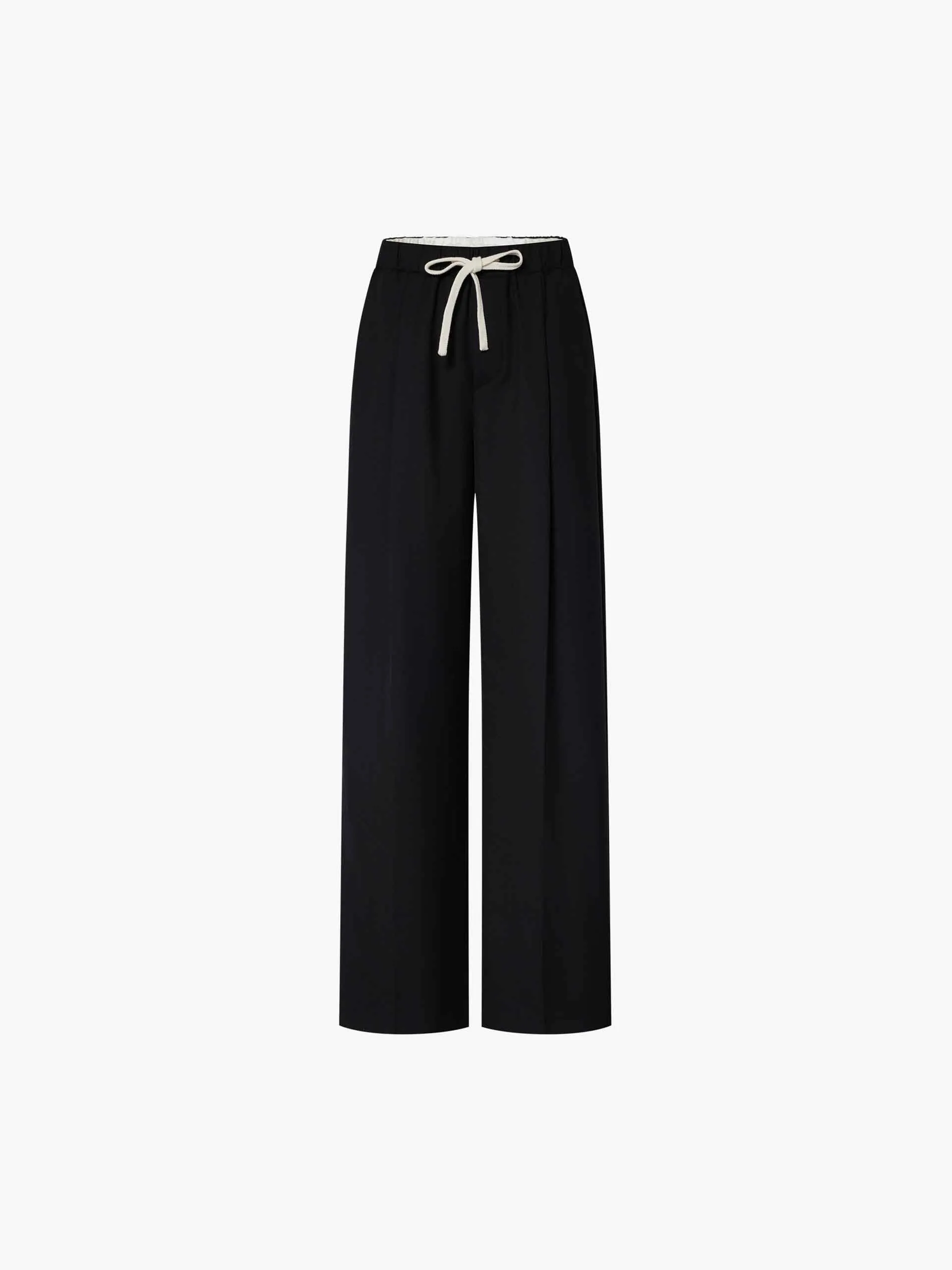 Wool Blend Drawstring Pants