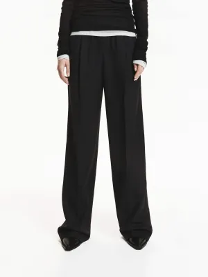 Wool Blend Drawstring Pants
