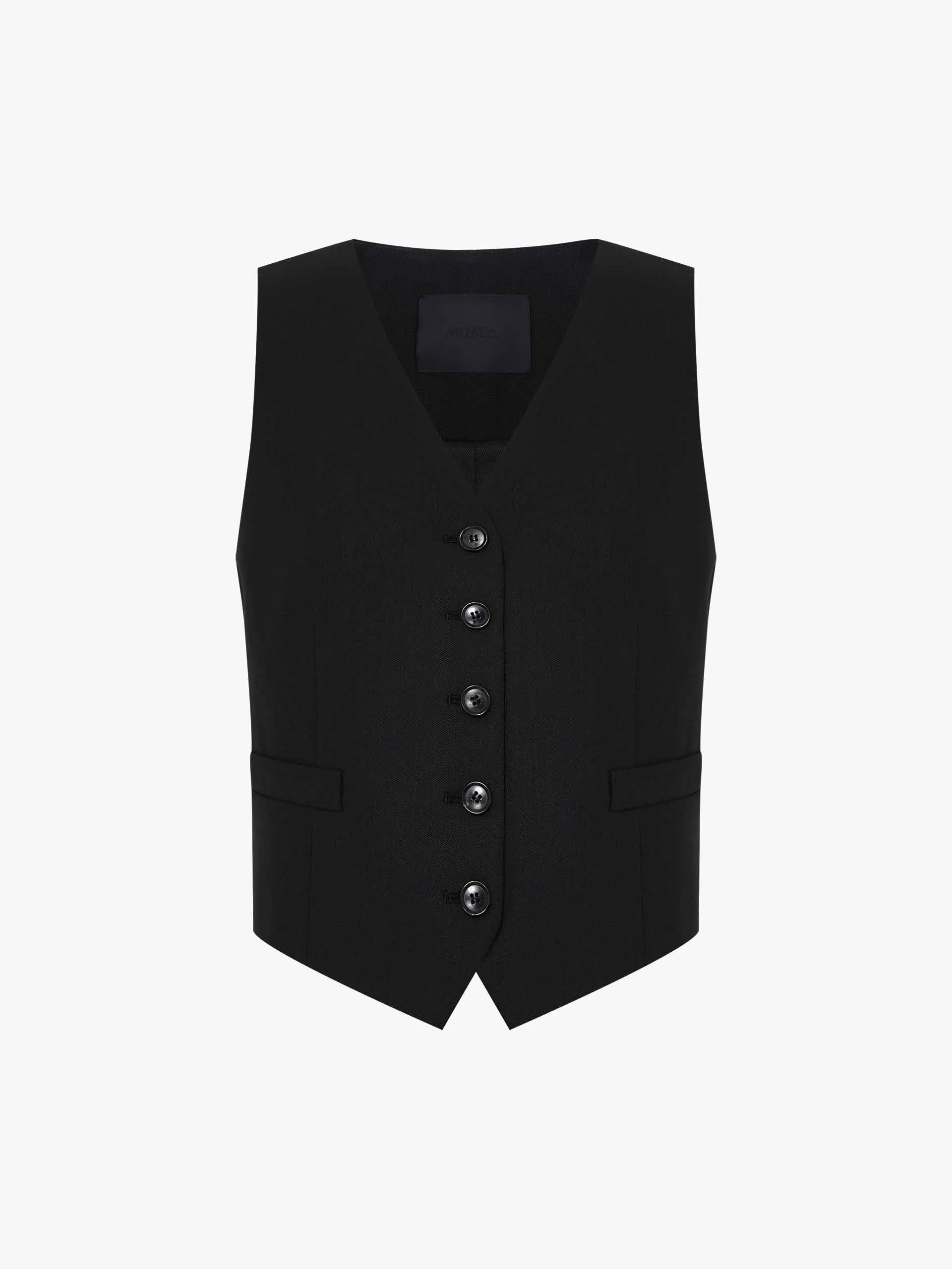 Wool Blend Tailored Vest