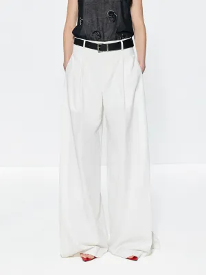 Wool Blend Wide Leg Pants