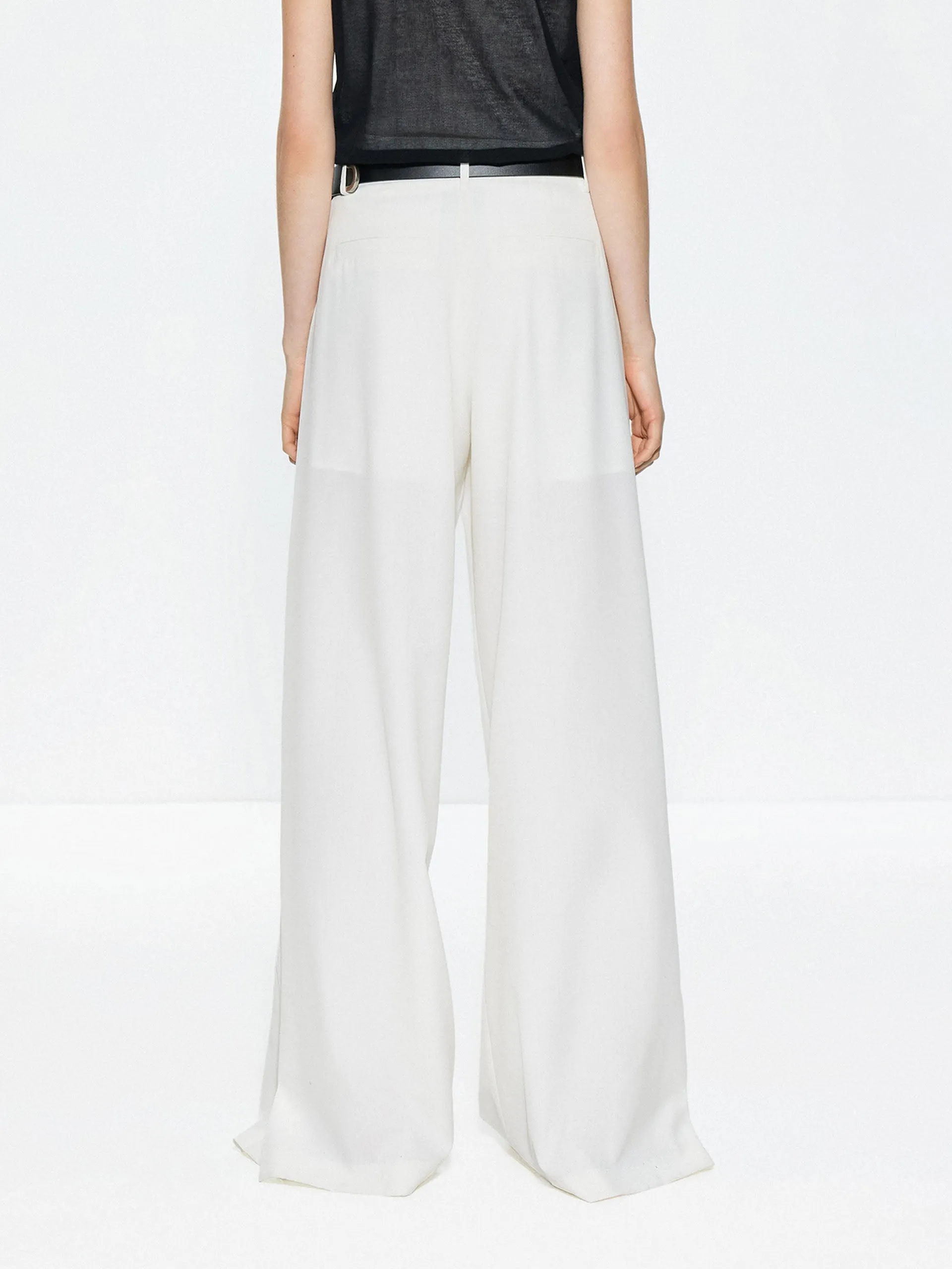 Wool Blend Wide Leg Pants