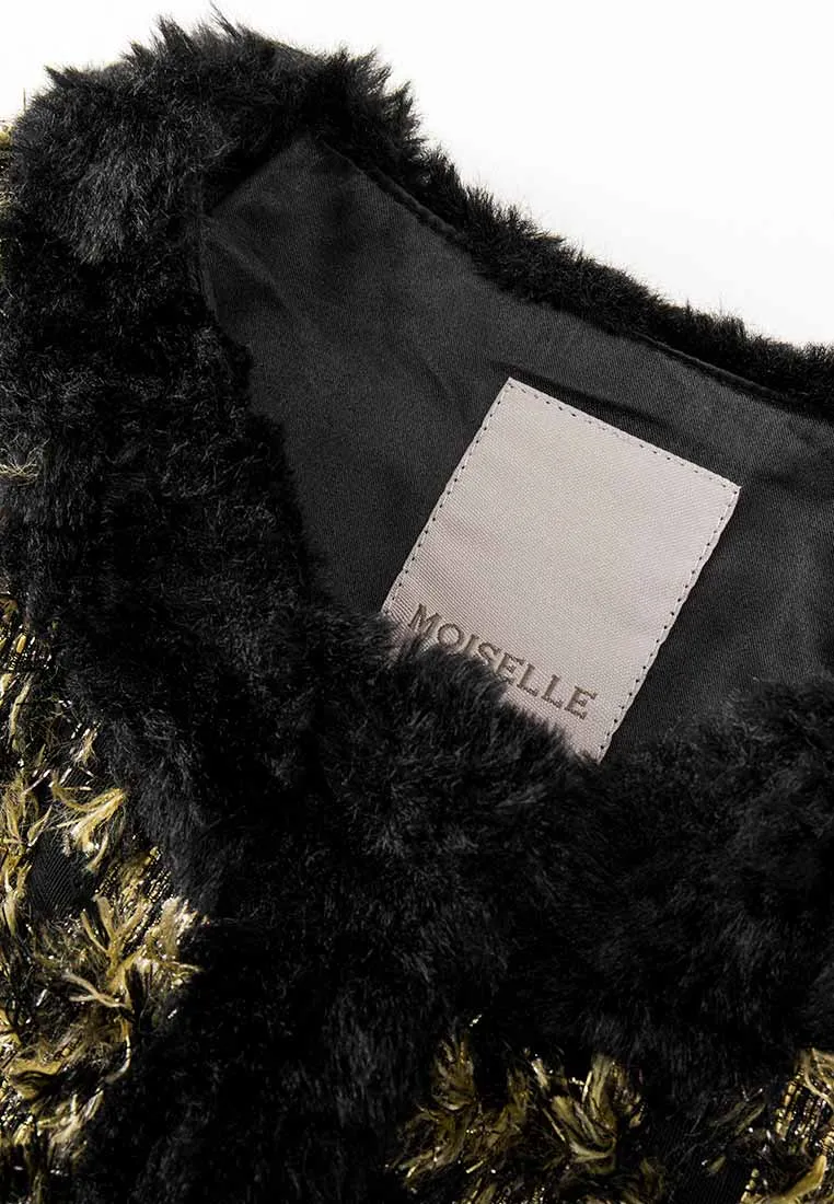 Yellow-Gold Detail Short Jacket