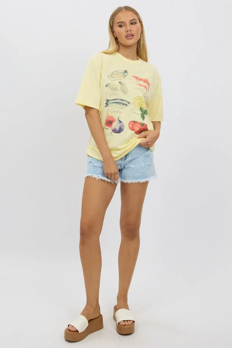 Yellow Graphic Tee Short Sleeve