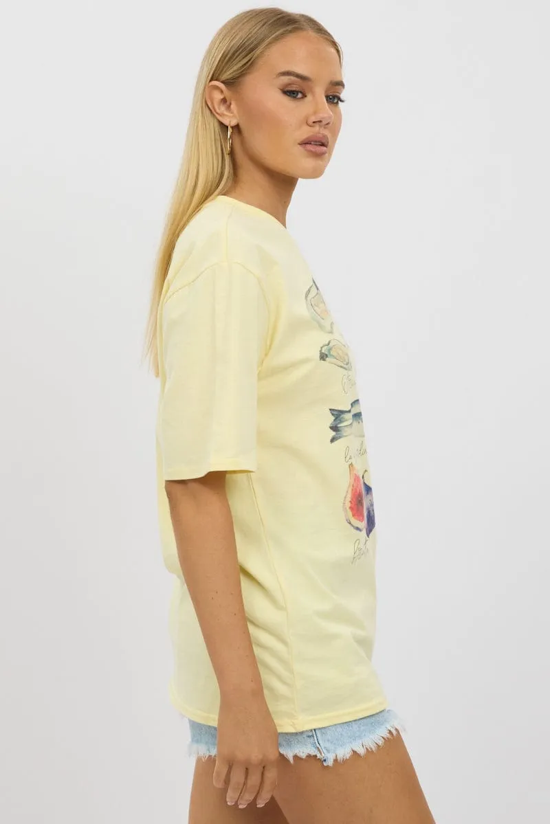 Yellow Graphic Tee Short Sleeve